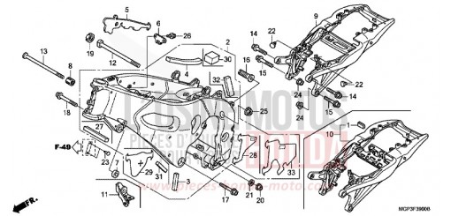 CARROSSERIE DE CHASSIS CBR1000RRE de 2014